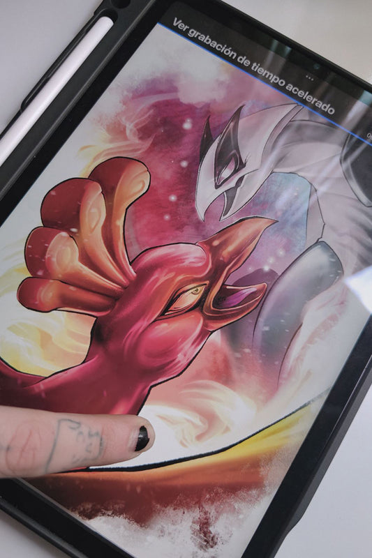 drawing proccess pokemon lugia hooh