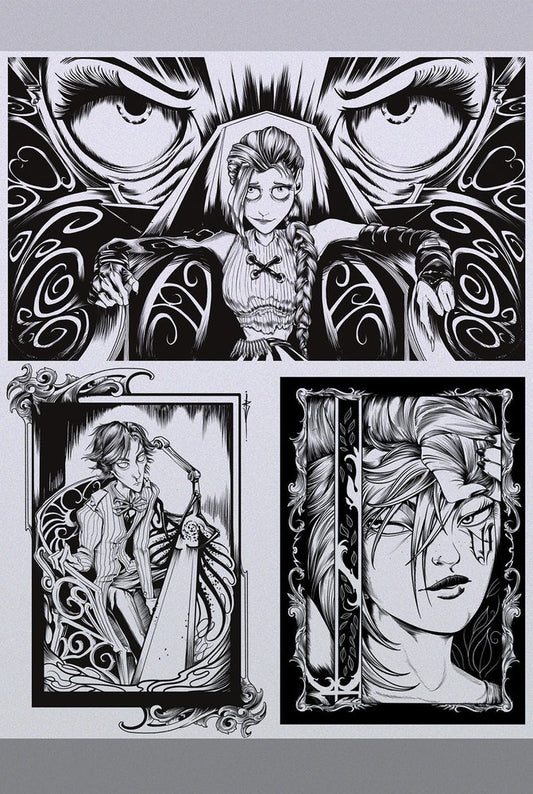 Láminas PRINTS Jinx, Viktor y VI x JAY